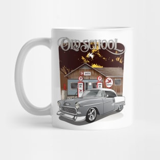 1955 Silver Gray Chevy Bel Air Old School Mug